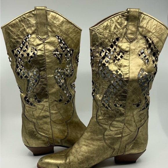 No name golden leather western boots. - Picture 16 of 16